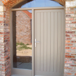 Cliff House Farm Doncaster Front Door - Idigbo, a West African hardwood is similar in style and strength to oak but is a cheaper alternative. As shown here it is ideal for painting.